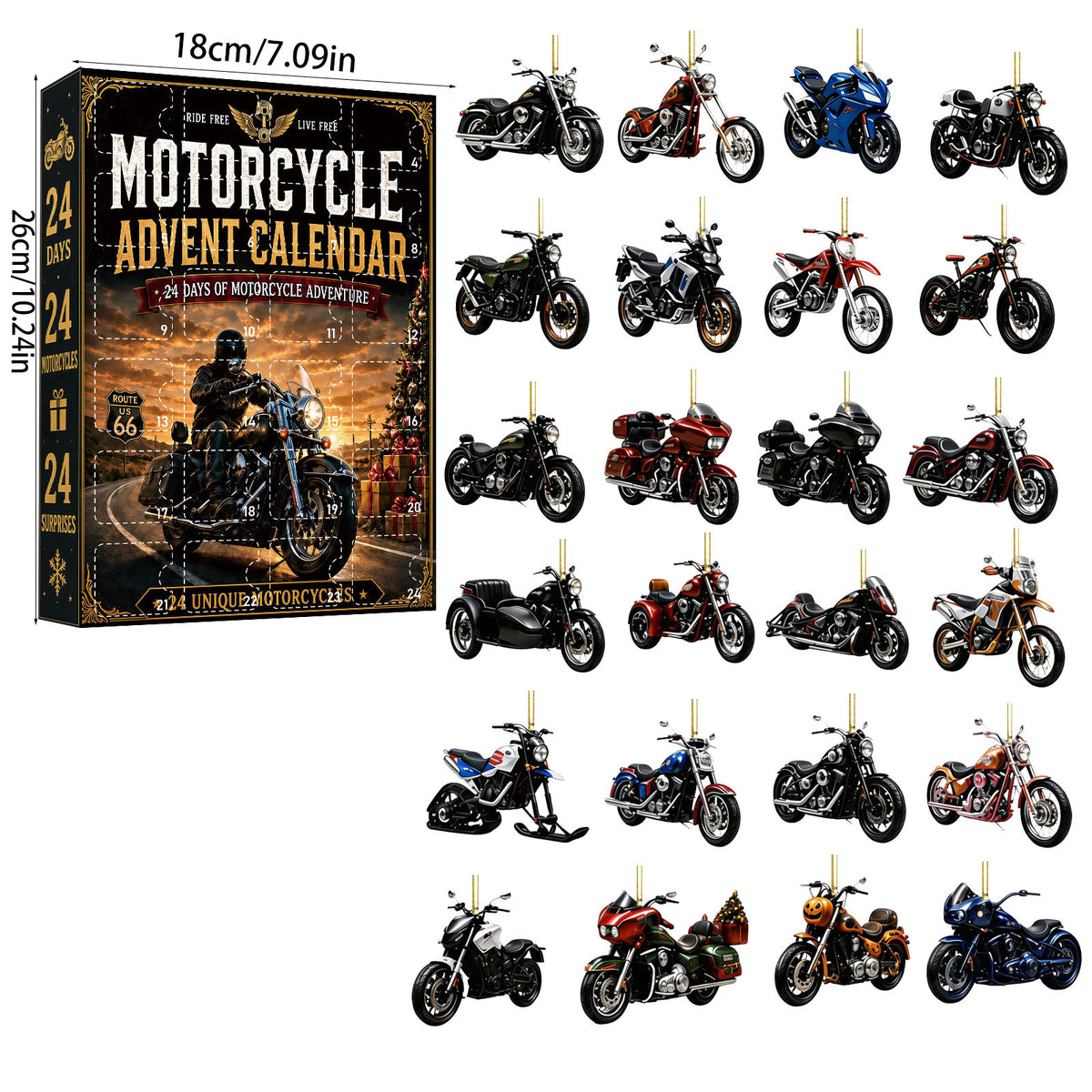 ๐๏ธ Ride Into Christmas! 24-Day Motorcycle Theme Advent Calendar & Collector's Gift Box