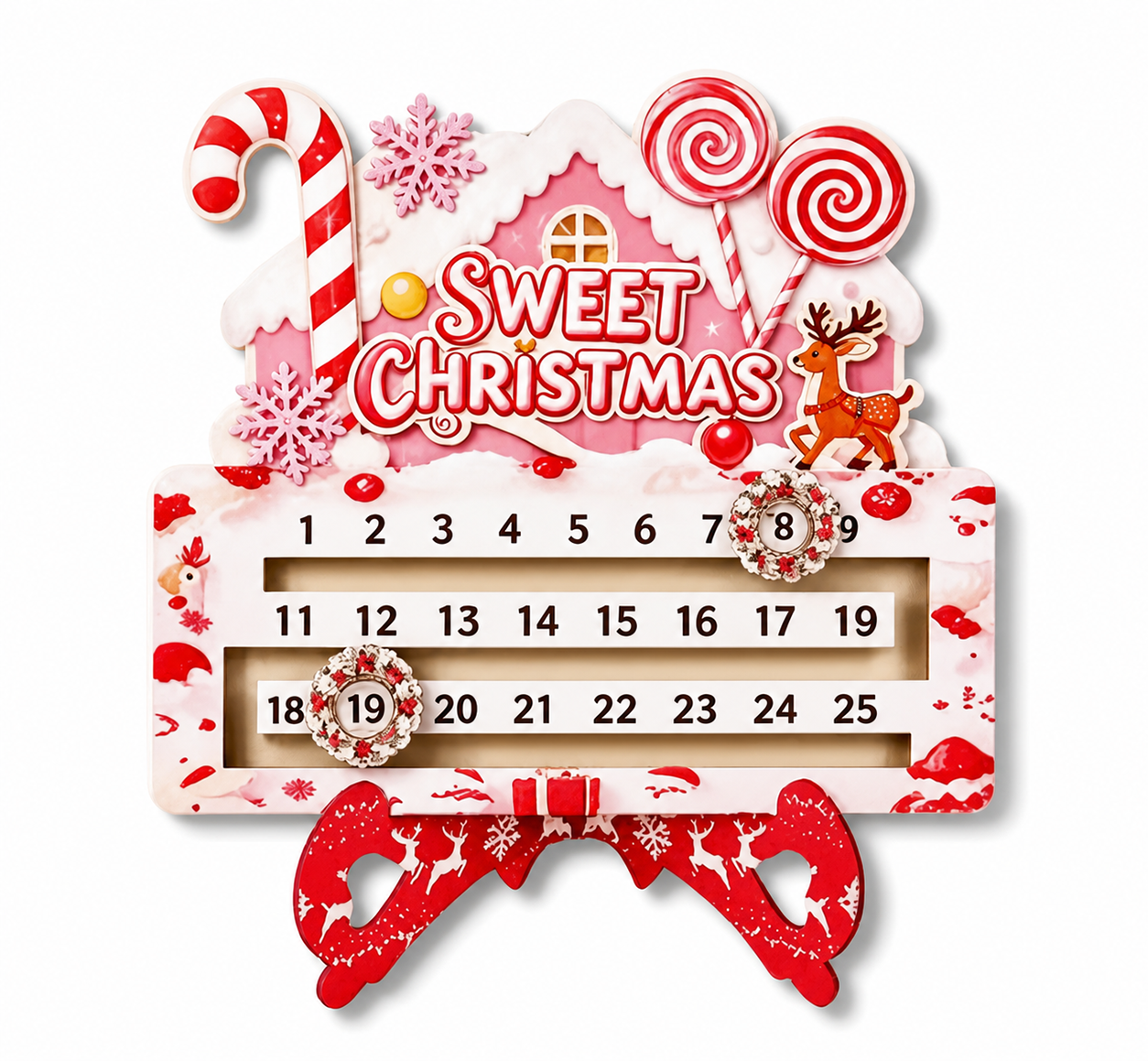 🔥Interactive 25-Day Christmas Countdown Advent Calendar Ornament | 3 Festive Themes (Santa, Tree, Candy) Tabletop Reusable Holiday Decor