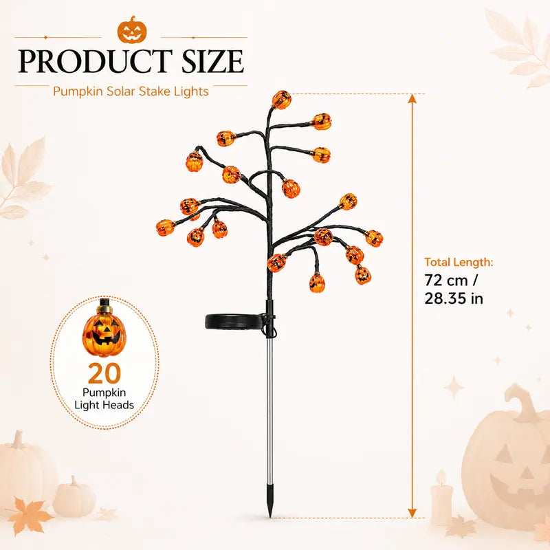 π Pumpkin Solar Stake Lights 4PCS β Halloween Outdoor Yard Decor