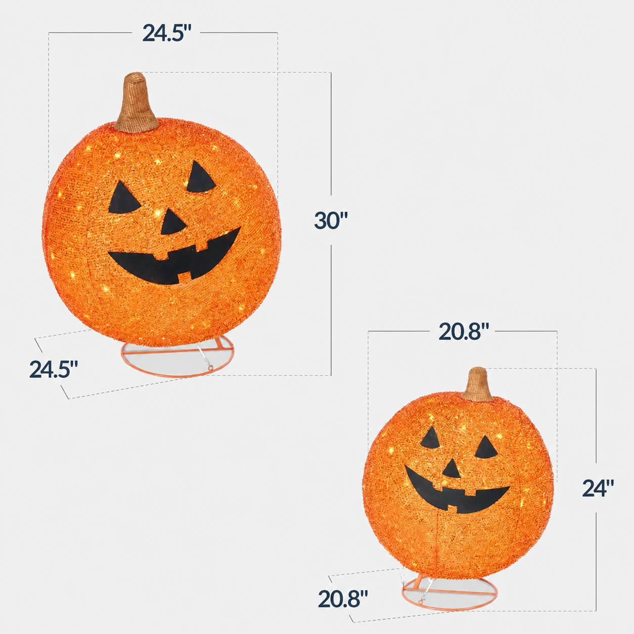 ๐ 2-Piece Lighted Pumpkin Set: Halloween to Thanksgiving 2-in-1 Decor!
