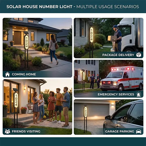 ☀️ Solar House Number Light | Waterproof Illuminated Address Sign With 3 Light Modes