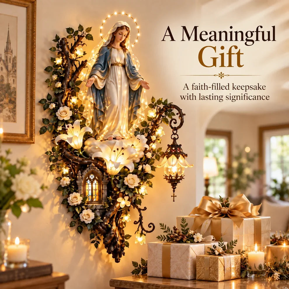 đ⨠Glowing Blessed Mother Floral Wall DĂŠcor
