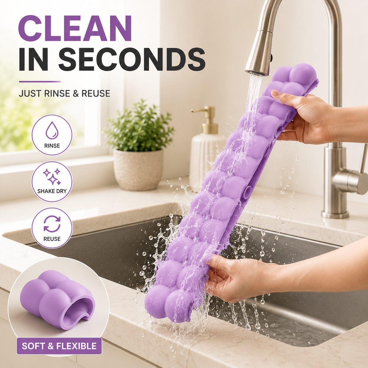 π¦ Silicone Sink Splash Guard β Keep Counters Dry & Splash-Free