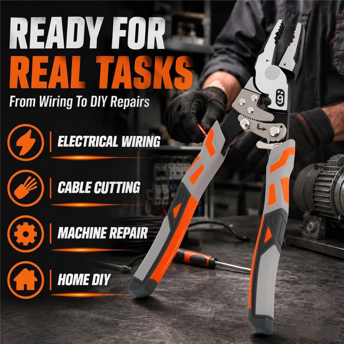 55-Steel Self-Locking Anti-Skid Ratchet Pliers | Heavy-Duty Wire Cutters & Holding Tool, Hands-Free Grip DIY Hardware for Automotive & Plumbing Projects ๐งโ๏ธ