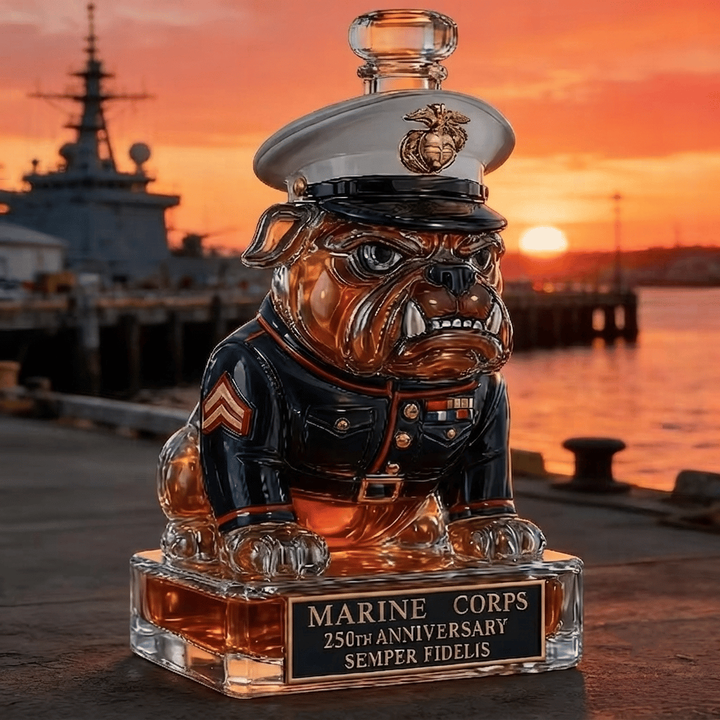 🇺🇸 Marine Corps Devil Dog 250th Anniversary Whiskey Bottle