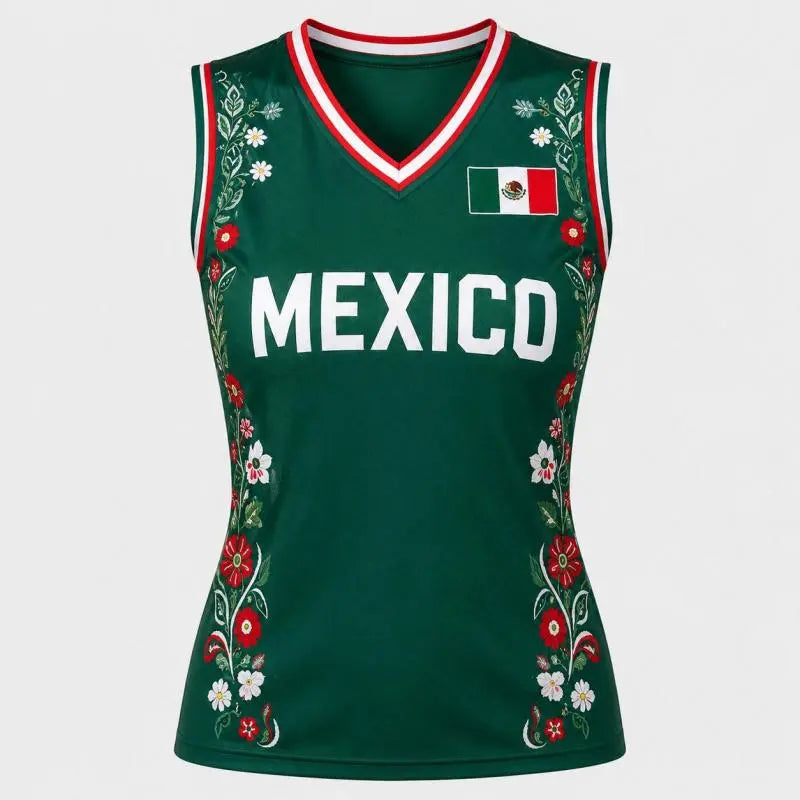 ⚽🔥 Show Your Team Spirit in Style! 🇲🇽☀️Sleeveless V-Neck Soccer Fan Tank | Lightweight Breathable Summer Sports Top 💚🏆