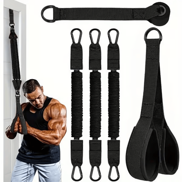๐ช 225LBS Heavy Duty Cable Resistance Band Home Gym Training Set