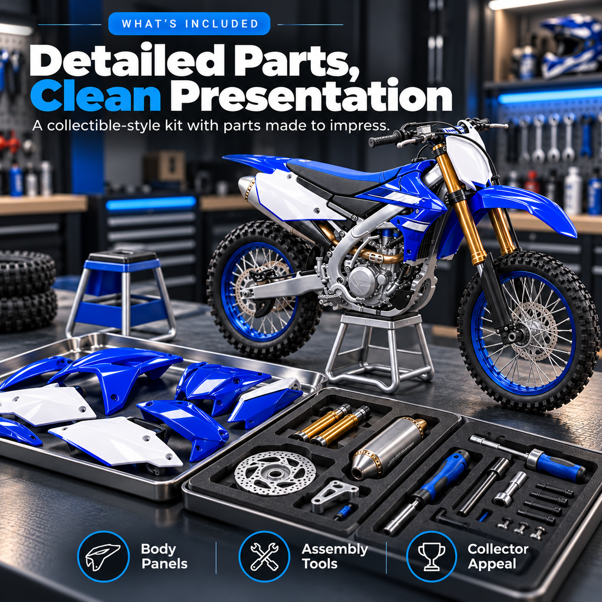 🏁 DIY Motocross Dirt Bike Model Kit – Build & Display 🏍️