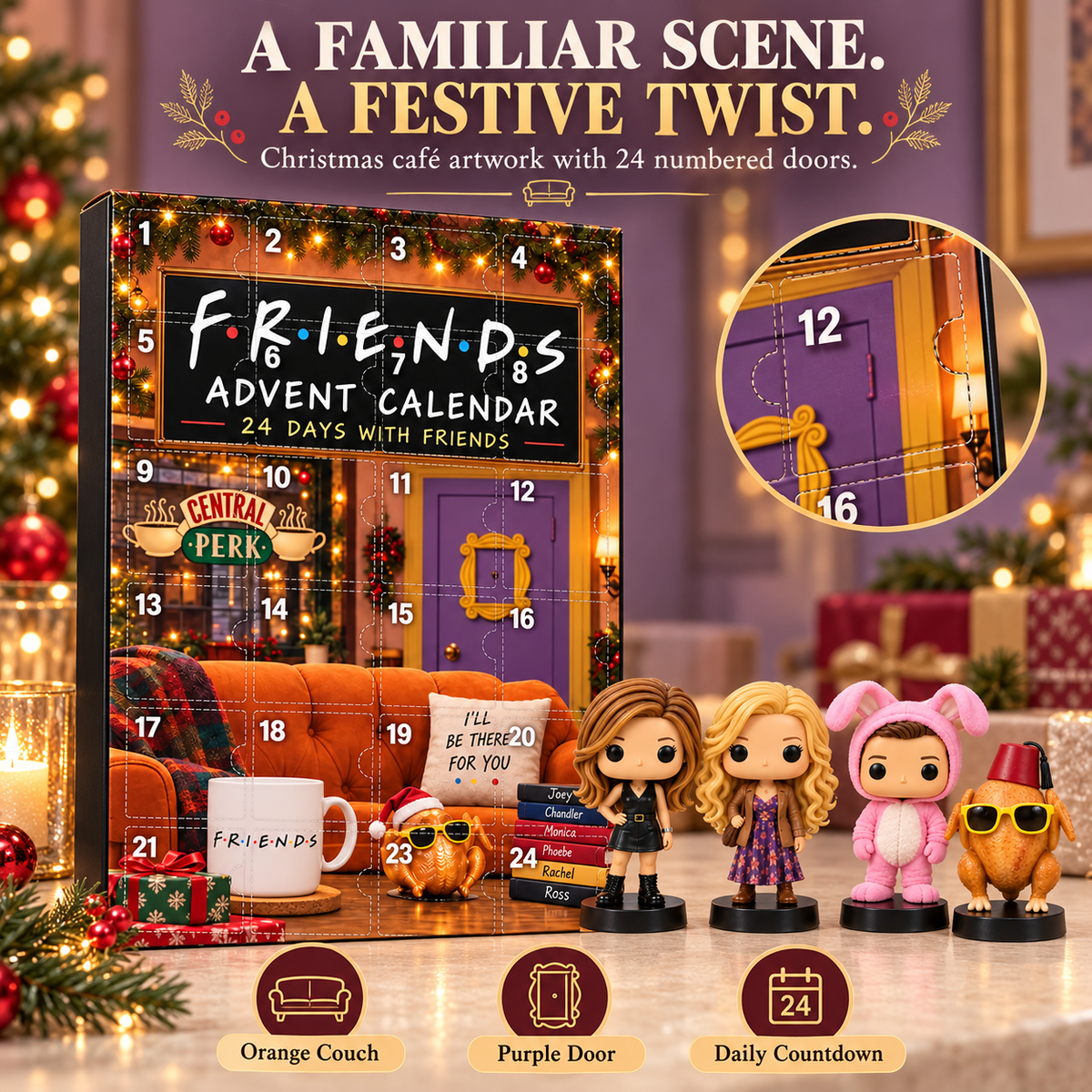 ☕ Friends Advent Calendar – 24 Days of Collectible Character Surprises for TV Fans