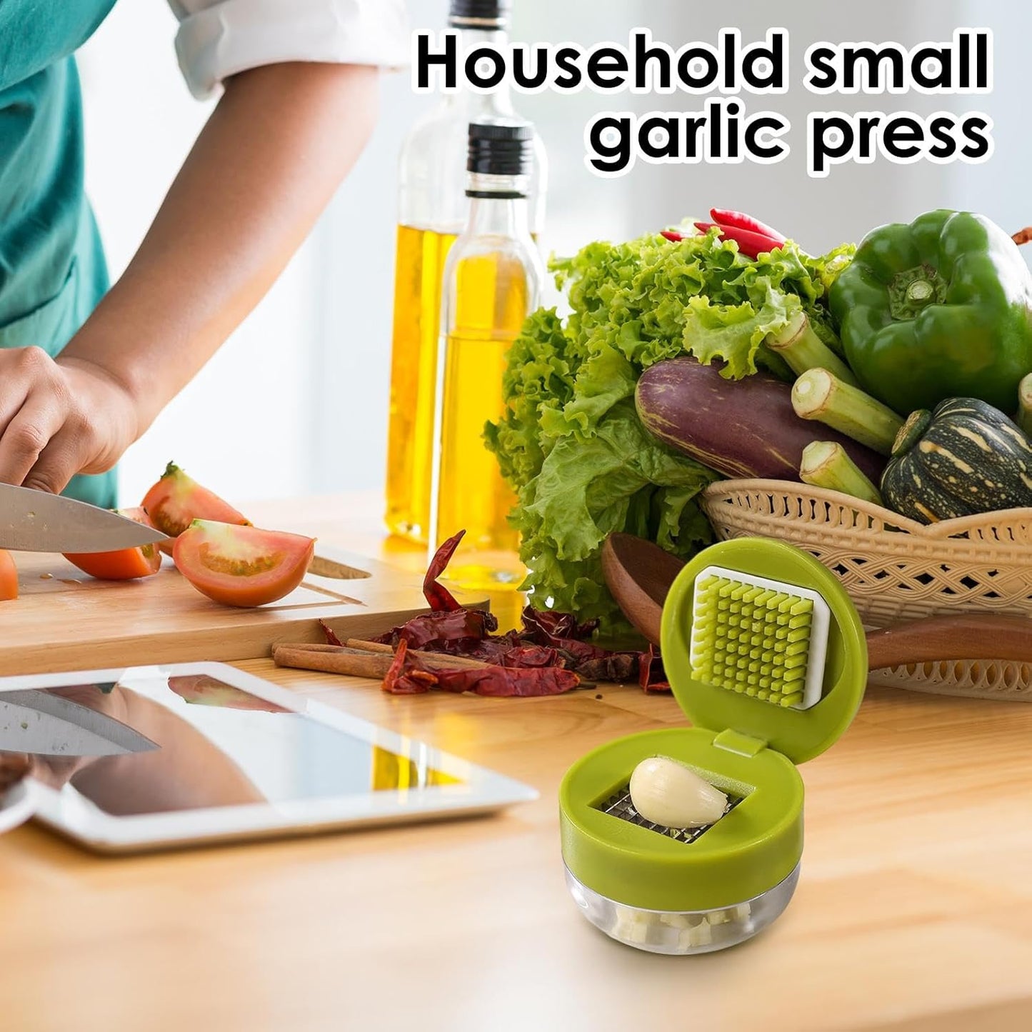 🧄 Press-Type Mini Garlic Dicer, Multi-Purpose Vegetable Cube Cutter for Kitchen Prep & Baby Food