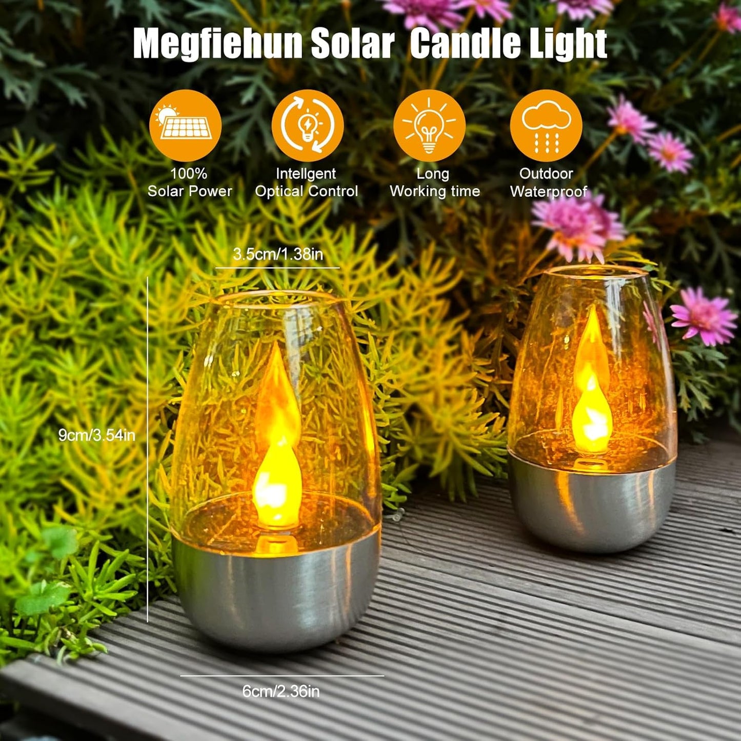 Flickering Solar Tea Lights Waterproof Outdoor - Flameless LED Candle Lights for Garden, Patio & Lantern Decor