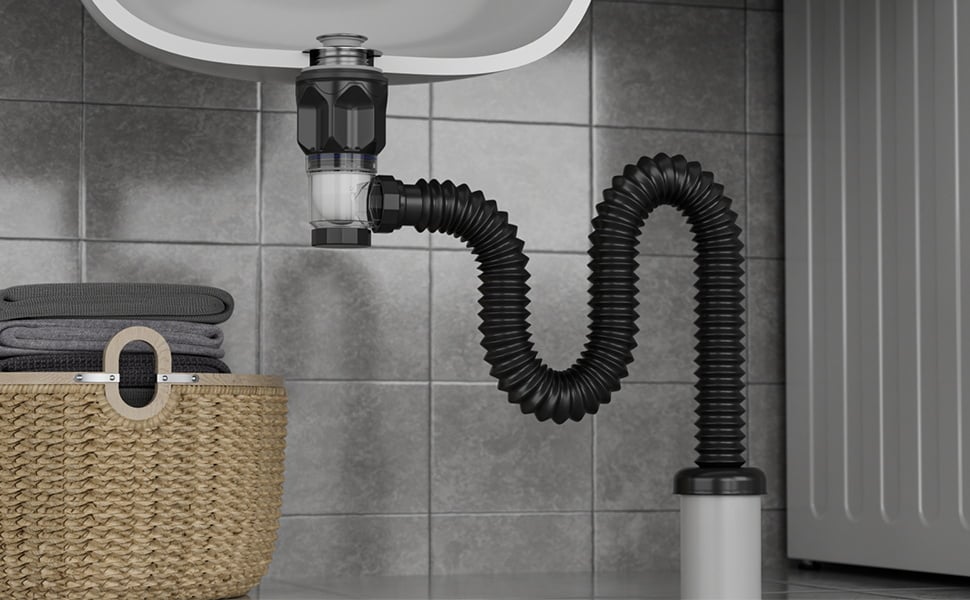 π° Bathroom Sink Drain Kit with Flexible Anti-Odor P-Trap