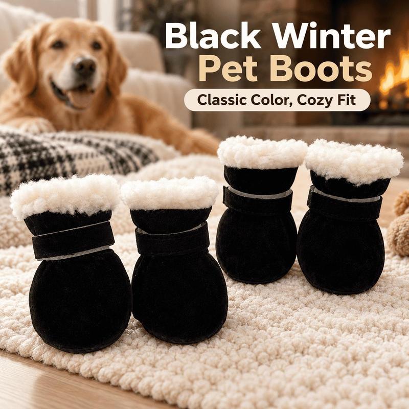 ๐พSoft Velvet Puppy Booties, Warm Non-Slip Paw Covers for Small Dogs