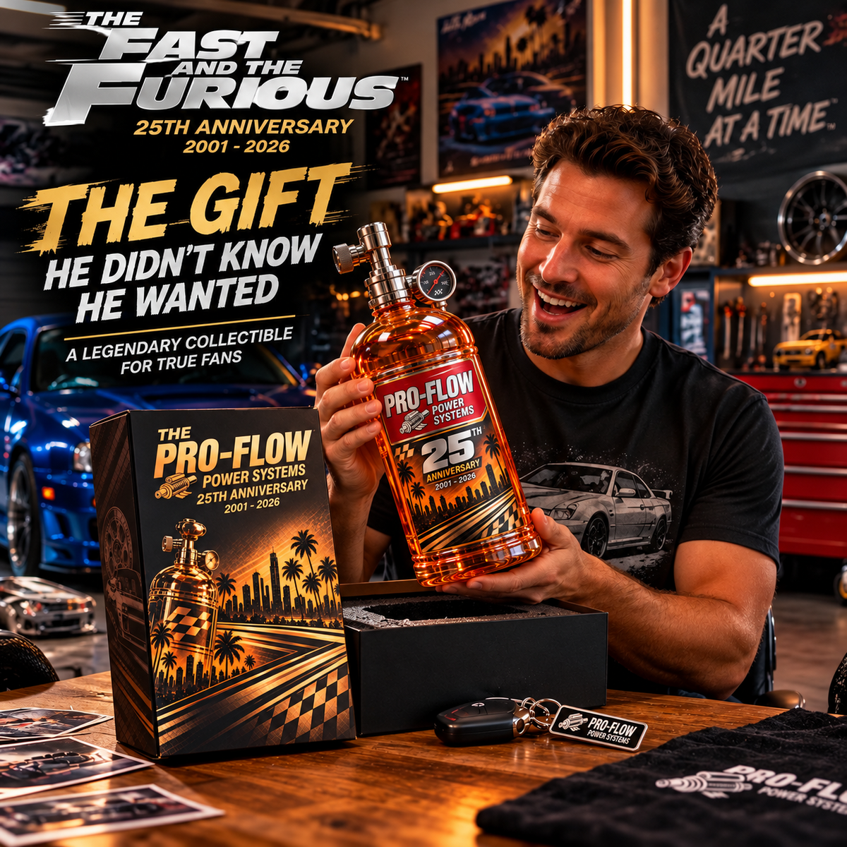 ⏳ Last Day 49% OFF – 25th Anniversary Street Racing Nitrous Tank Whiskey Decanter with Collector’s Box