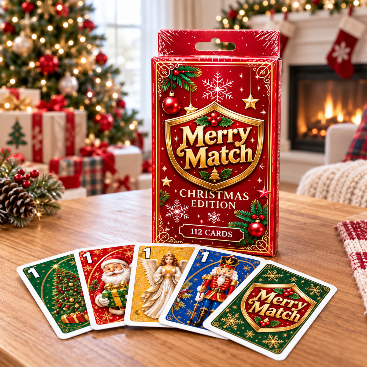 🔥Last Day 50% OFF🎉-🃏UNO Christmas Edition🎄 Holiday Family Card Game with 112 Festive Cards