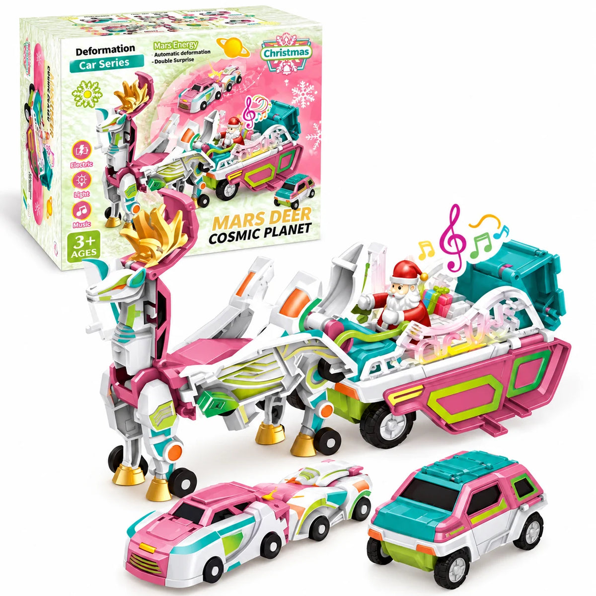 🎄 Christmas Magic! 🚗 Transforming Car Toys | Dino, Dragon & Reindeer 🦖🦌