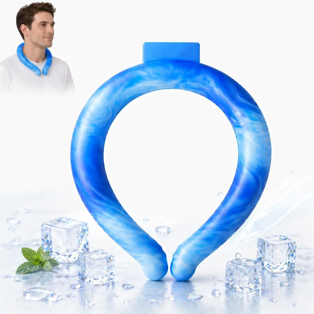 ❄️ Reusable Cooling Neck Ring | Hands-Free Portable Ice Neck Cooler for Summer Outdoor Sports Travel Camping Gardening