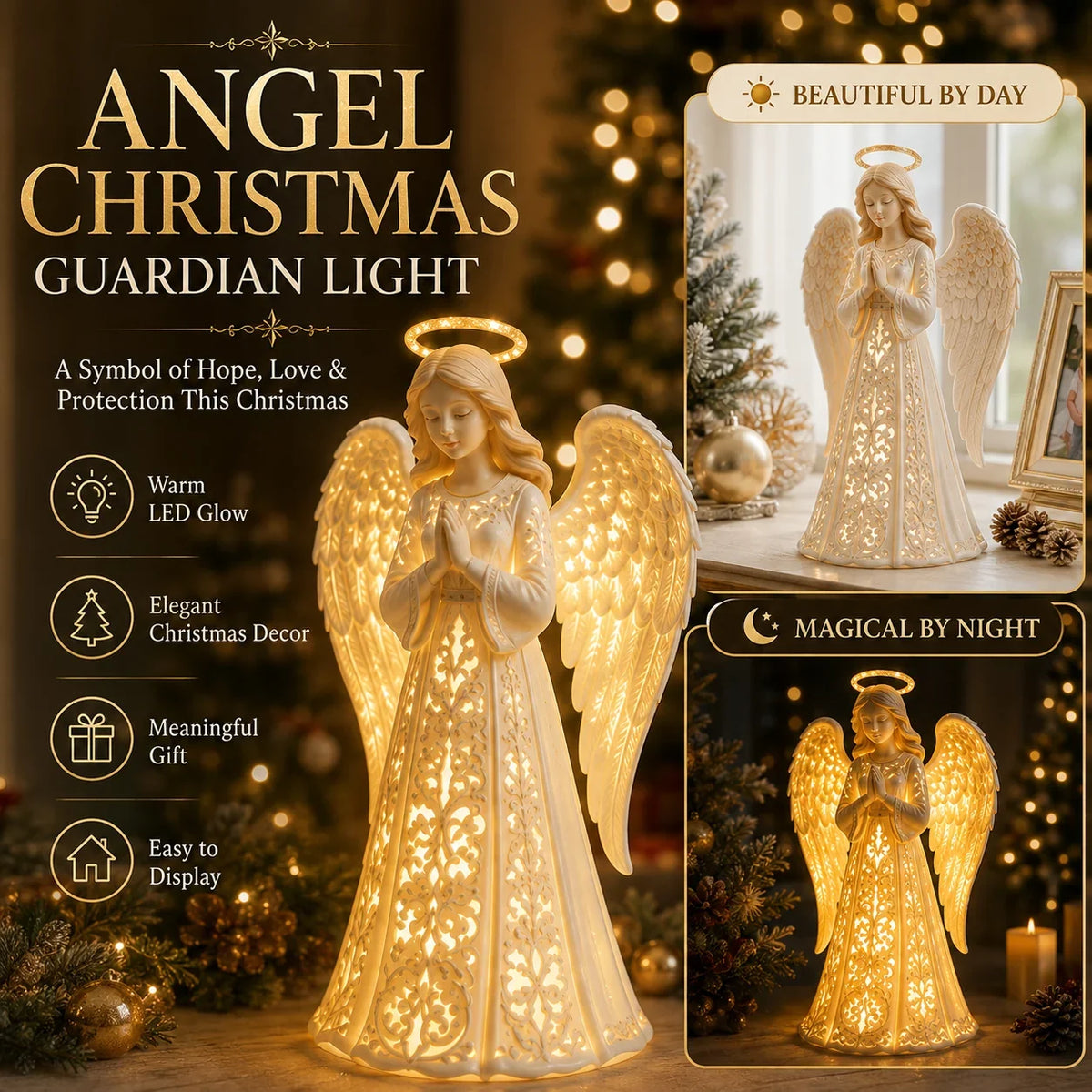 β¨π₯Angel Christmas Guardian Light β A Symbol of Hope, Love & Protection