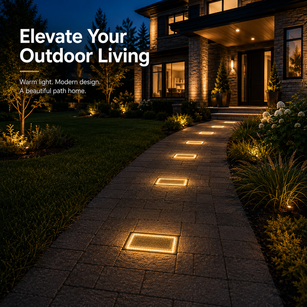 ☀️ Solar Paver Lights 4"×8" – Warm White Recessed Ground Lights for Driveways, Walkways & Patios
