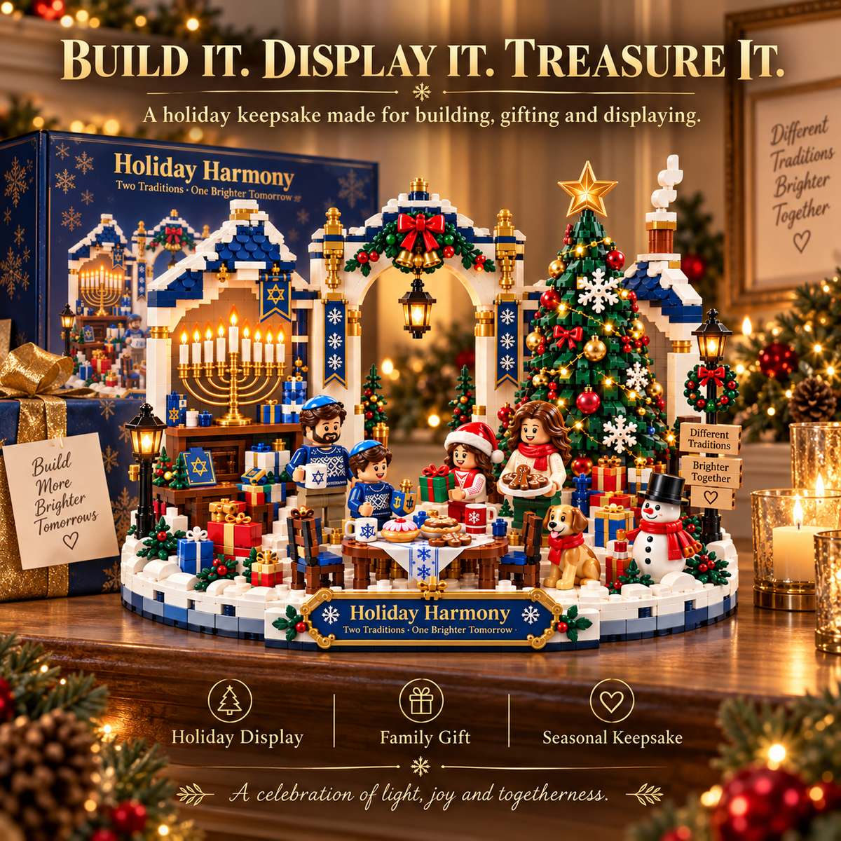 ๐๐ Last Day 50% OFF ๐ฅ Holiday Harmony Christmas & Hanukkah Building Block Set