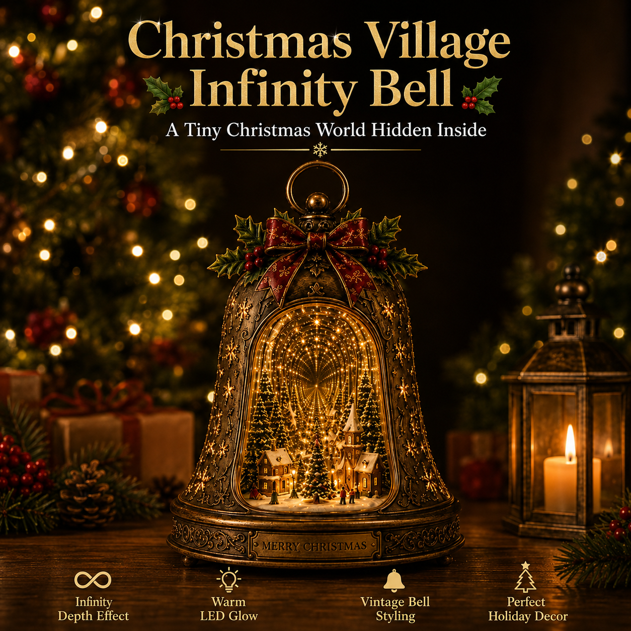 🔔 Solar Christmas Bell Cascade Yard Light with Warm LEDs ✨