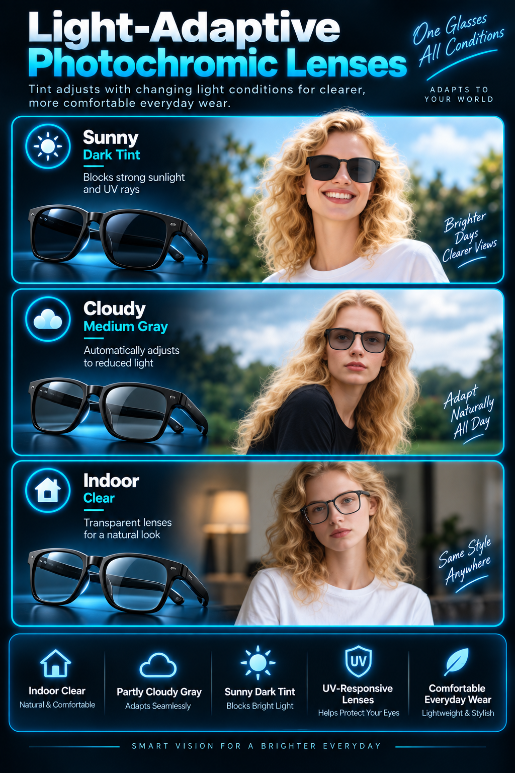 π Smart glasses with zoom, color-changing lenses, and real-time AI translation