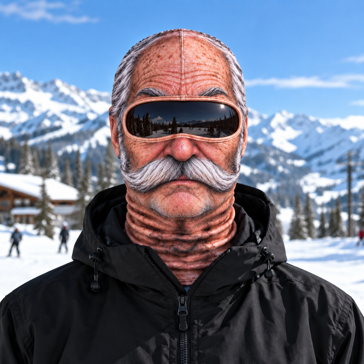 🎿 Realistic Face Balaclava – Funny Ski & Snowboard Mask for Cold Weather Adventures
