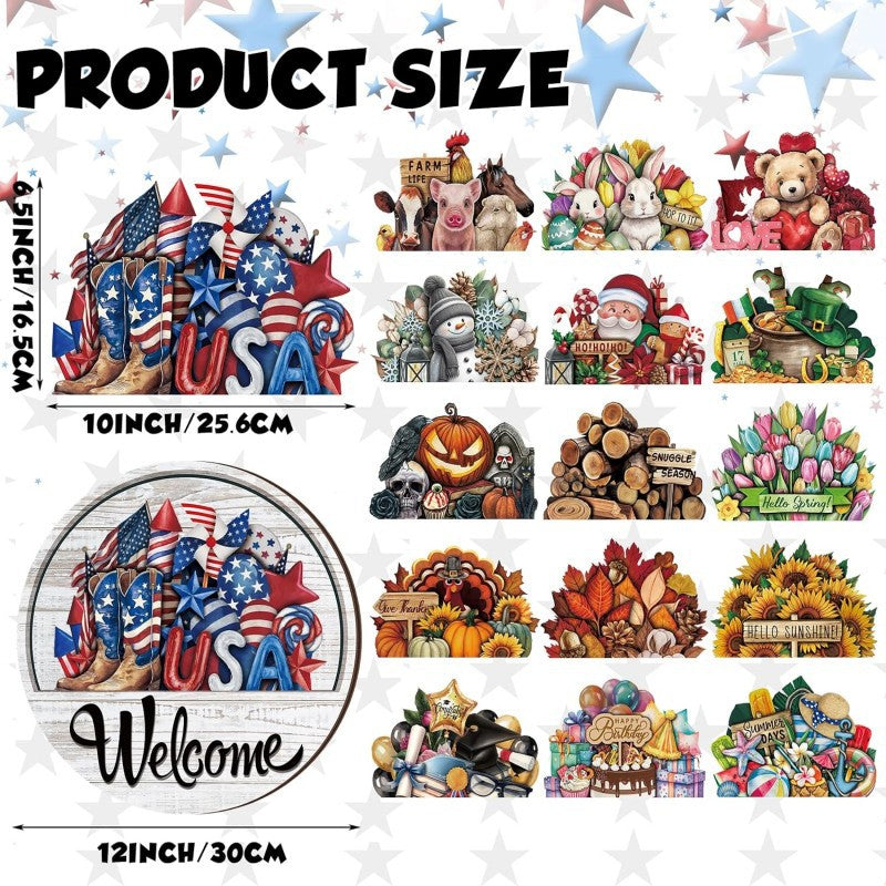 🔥16 Pcs Interchangeable Welcome Sign for Front Door