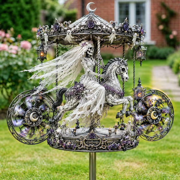 🎃 Halloween Motorcycle Garden Windmill 🏍