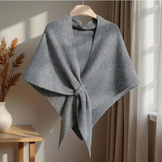 🍂Soft Knit Tie‑Front Shawl|Versatile Layering Wrap for All Seasons🧣