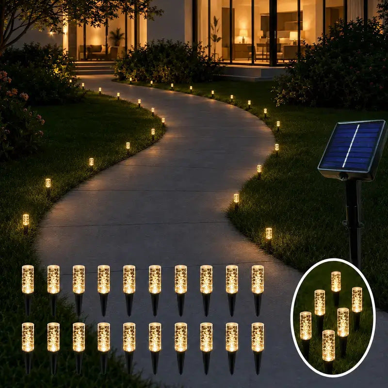 Solar Pathway Lights Outdoor Crystal Bubble