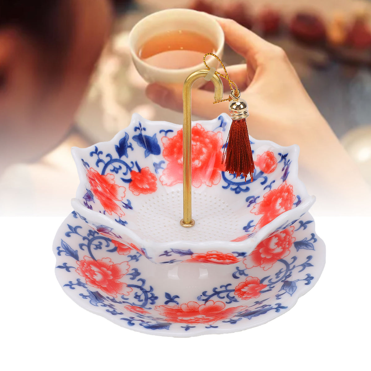 Umbrella Porcelain Ceramic Tea Strainer