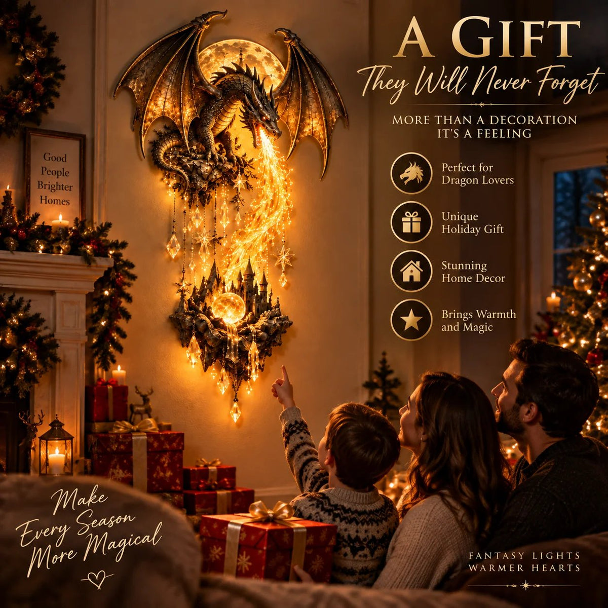 π₯ Last Day 49% OFF β π Dragonfire Moonlight Wall Lamp | Enchanted Fantasy Castle Decor π