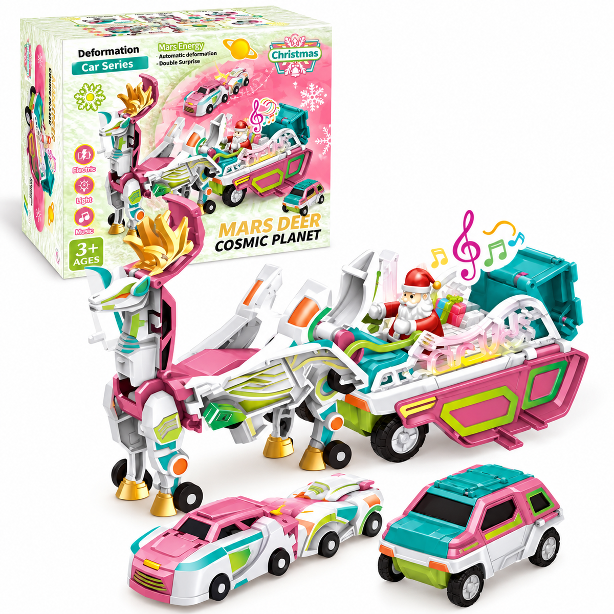 🎄 Christmas Magic! 🚗 Transforming Car Toys | Dino, Dragon & Reindeer 🦖🦌