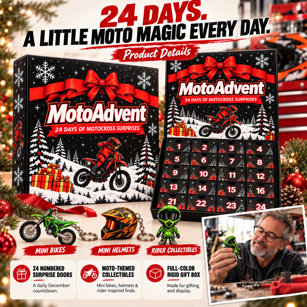(🎁Last Day 49% OFF)🏍️Motocross Advent Calendar | 24 Days of Rider Themed Gifts