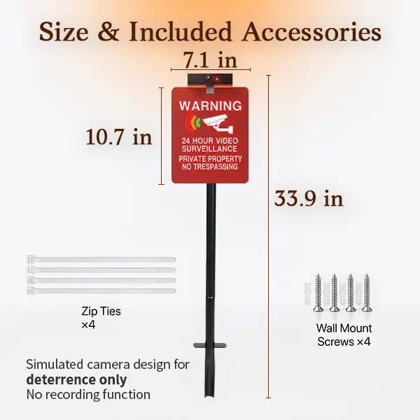π₯ LAST DAY 30% OFF | Solar LED No Trespassing Security Sign β Rechargeable Outdoor Warning Sign with Stake
