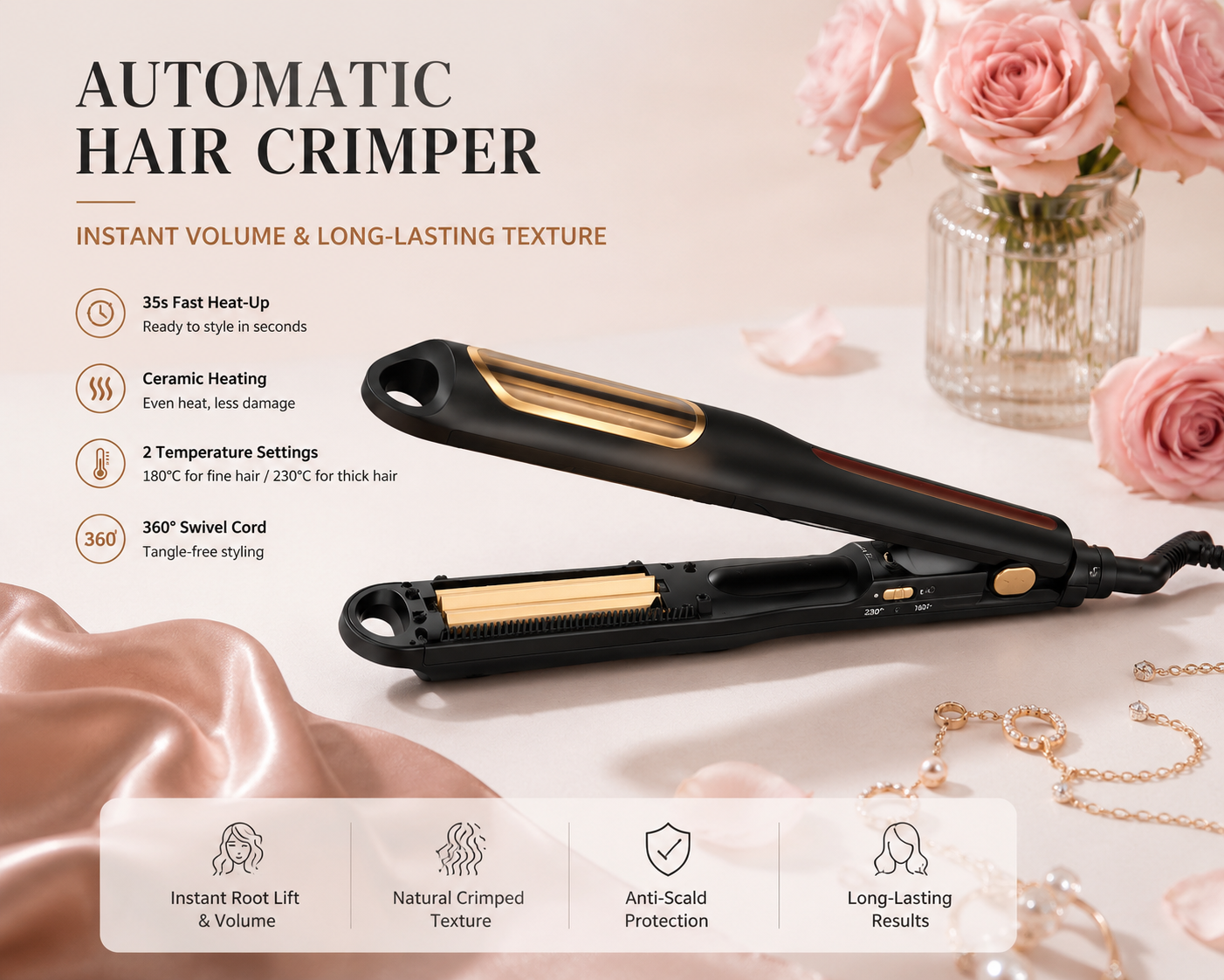 Corn Ironing Plywood Fluffy Convenient Lazy Styling Curling Iron