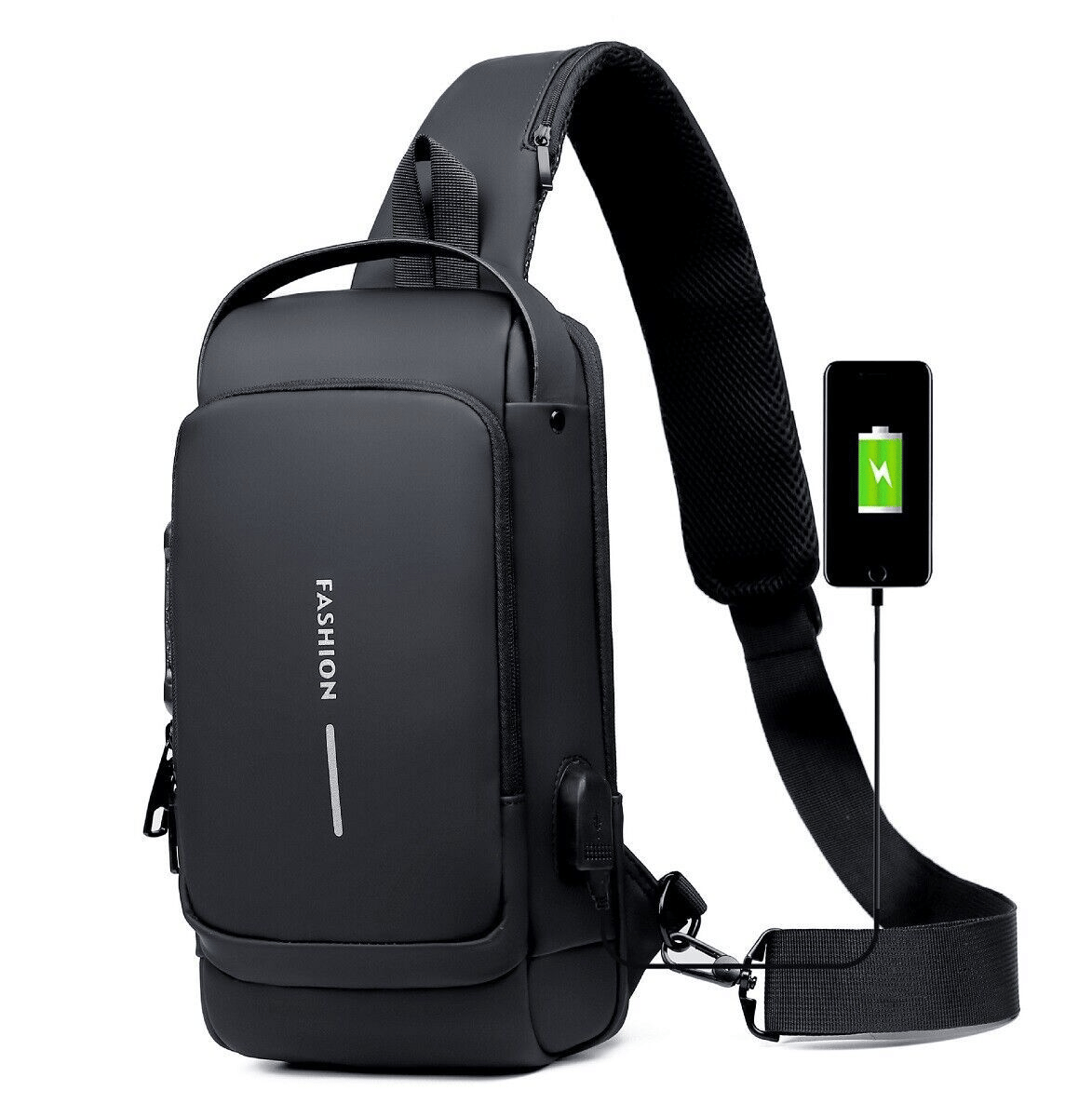 ๐ Anti-Theft Smart Sling Bag | Built-in USB Charging & Secure Combination Lock
