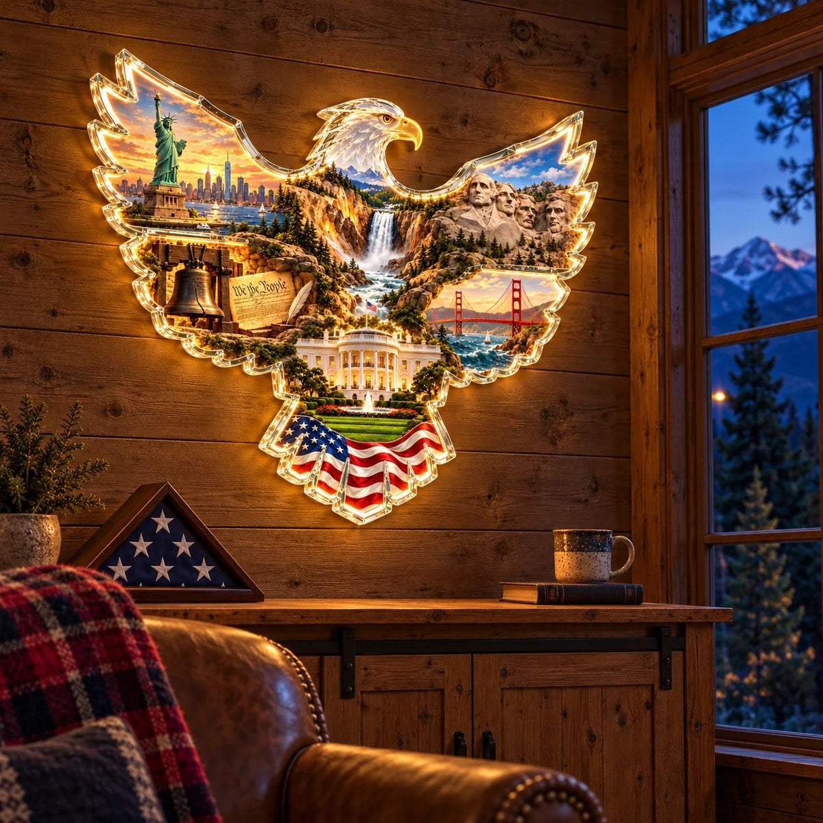 🦅🇺🇸 American Heritage™ Lighted Eagle Wall Art ✨