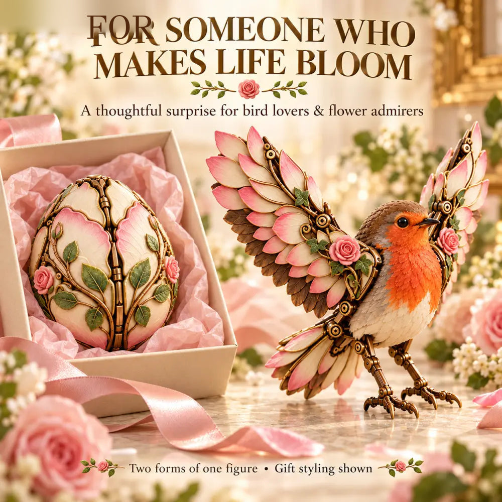🌹🐦 Rosewing Robin – 2-in-1 Rose Egg to Mechanical Bird Transforming Figure