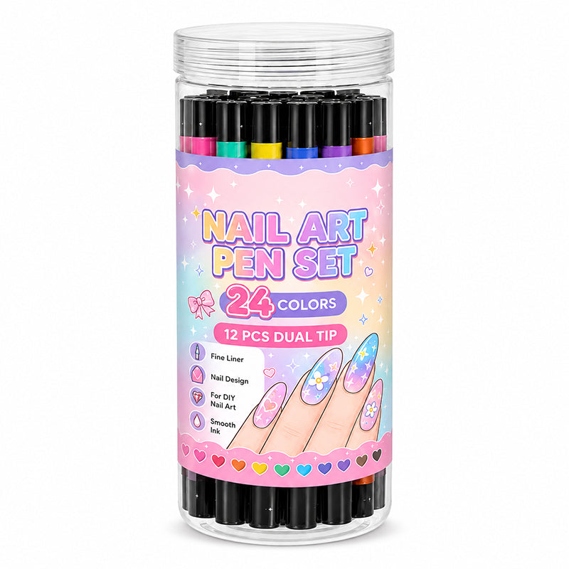 ๐ข๐ข50% OFF !!โฐ๏ธ 24 Colors Dual Ended Nail Art Pens Set