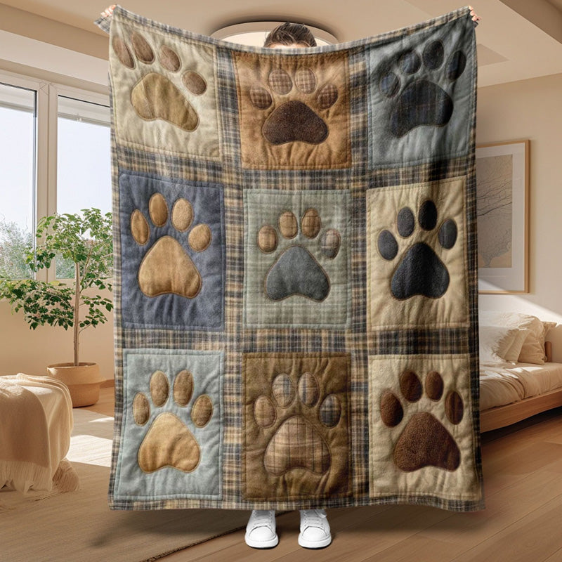 ๐ถ๐พCute Paw Print Soft Flannel Blanket โ Snuggly, Warm, Lovely Home Decor ๐