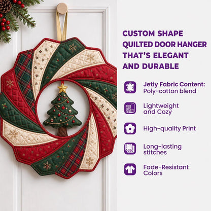 Christmas Snowman Custom Shape Quilted Door Hanger