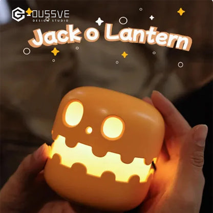 🎃 Pop-Up Pumpkin Night Light, USB Rechargeable Halloween Pat-Lamp with Stepless Dimming & Timer, Interactive Cute Bedside Soft Light for Kids & Party Decor