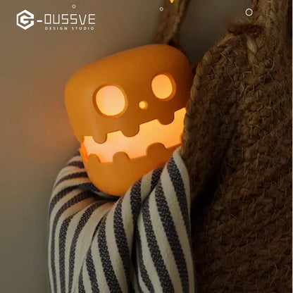 🎃 Pop-Up Pumpkin Night Light, USB Rechargeable Halloween Pat-Lamp with Stepless Dimming & Timer, Interactive Cute Bedside Soft Light for Kids & Party Decor