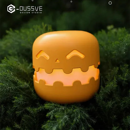 🎃 Pop-Up Pumpkin Night Light, USB Rechargeable Halloween Pat-Lamp with Stepless Dimming & Timer, Interactive Cute Bedside Soft Light for Kids & Party Decor