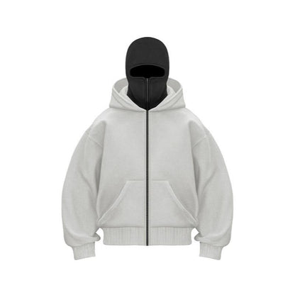 ❄️Men’s Balaclava Zip Hoodie for Winter Sports Streetwear and Cold Weather Training