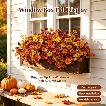 Fall Artificial Flower Halloween 12pcs, UV Resistant Colorful Fake Flower🍂