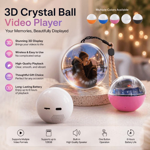 🔮 Bring Memories to Life! 3D Glass Sphere Motion Video Player & Music Orb
