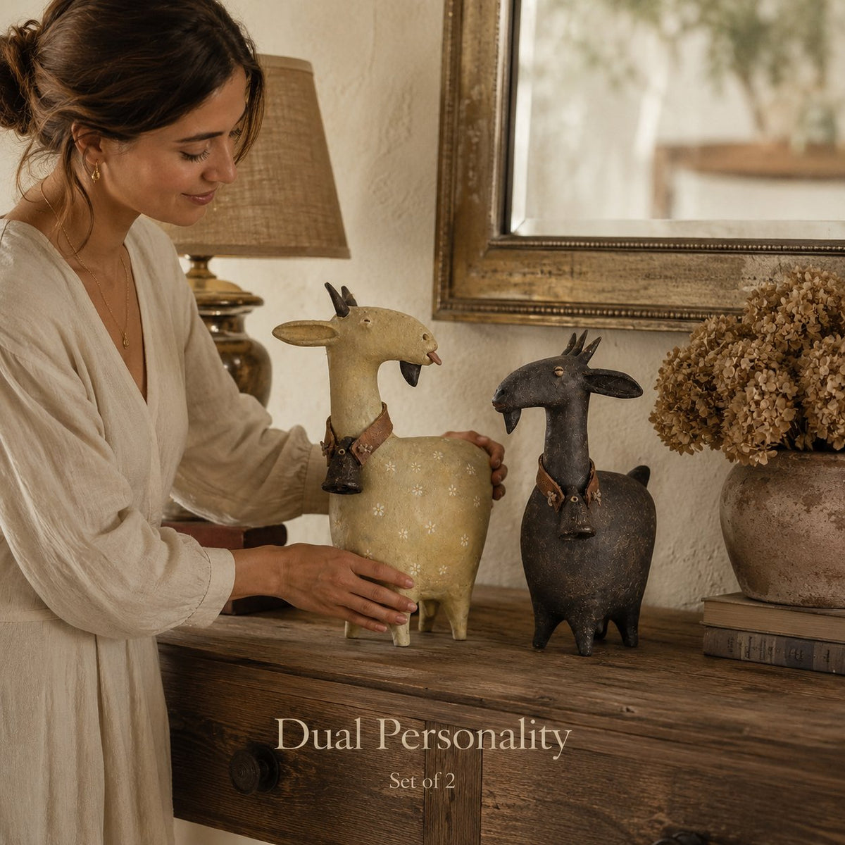 🐐 Whimsical Farmhouse Goat Figurines